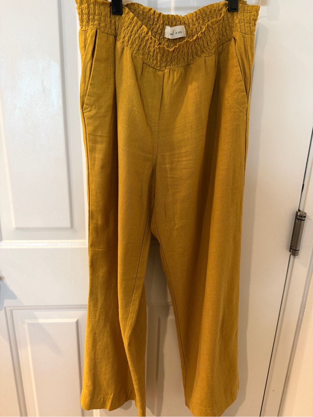 Mustard Wide-Leg Women’s Pants